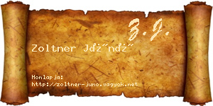 Zoltner Júnó névjegykártya